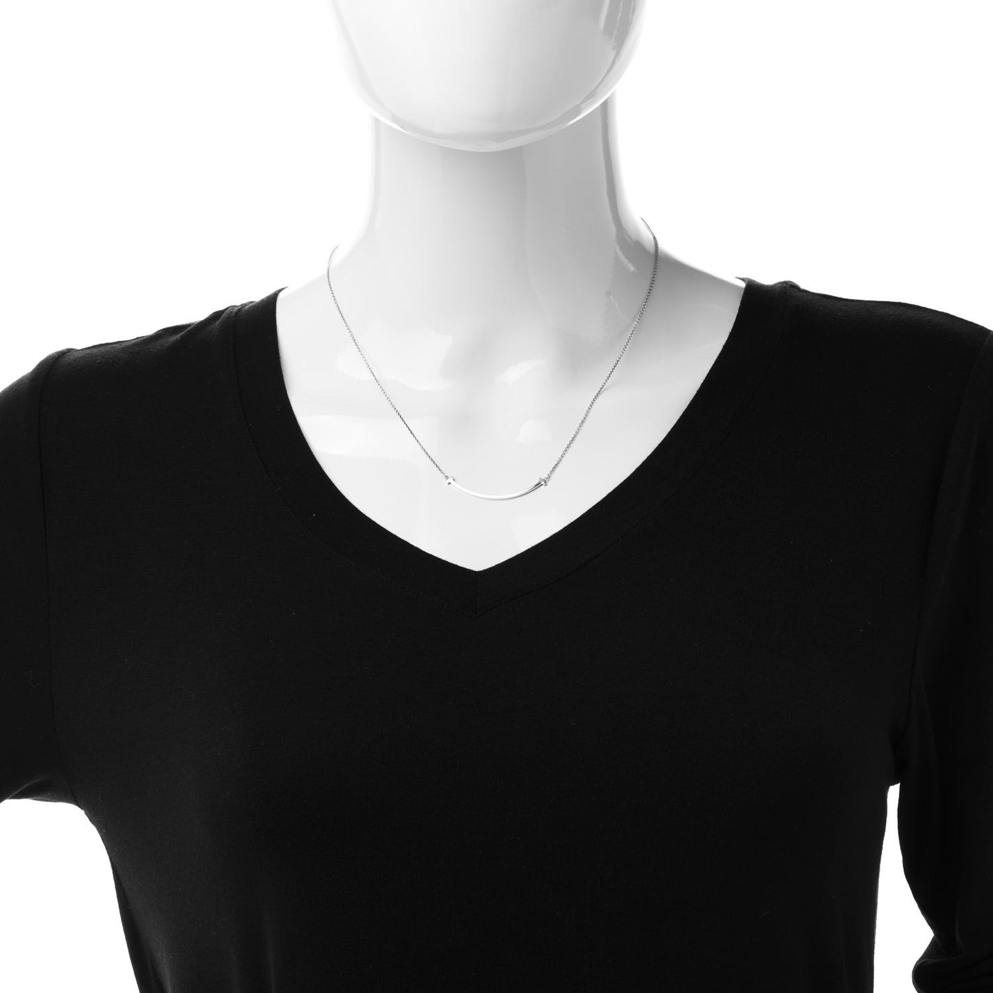 Sterling Silver Small T Smile Pendant Necklace