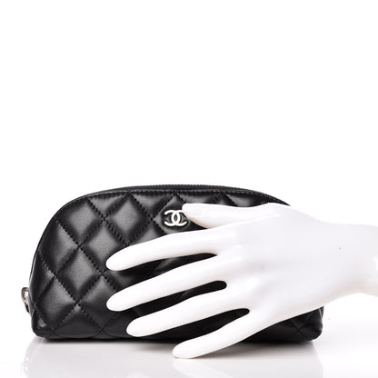 Chanel Lambskin Quilted Cosmetic Case Black 2 of 9