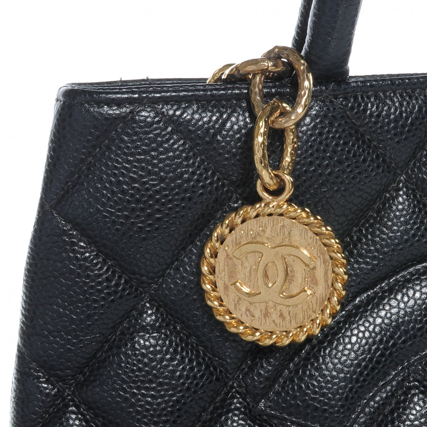 Caviar Medallion Tote Black