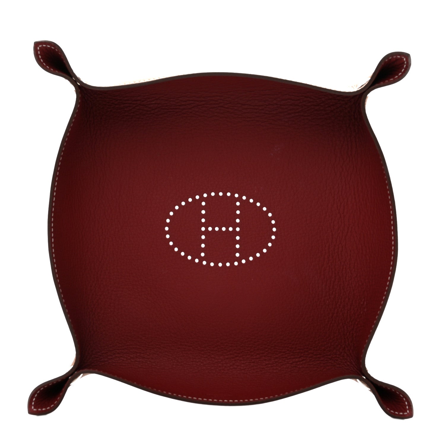 Hermes Taurillon Clemence Mises et Relances Change Tray Rouge H Gold 1 of 4