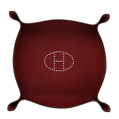 Hermes Taurillon Clemence Mises et Relances Change Tray Rouge H Gold 1 of 4
