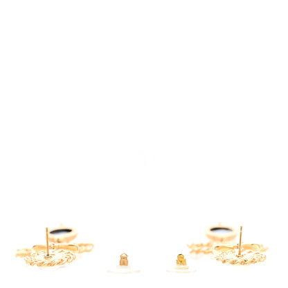 Chanel Pearl Gripoix CC Chain Drop Earrings Gold 3 of 6