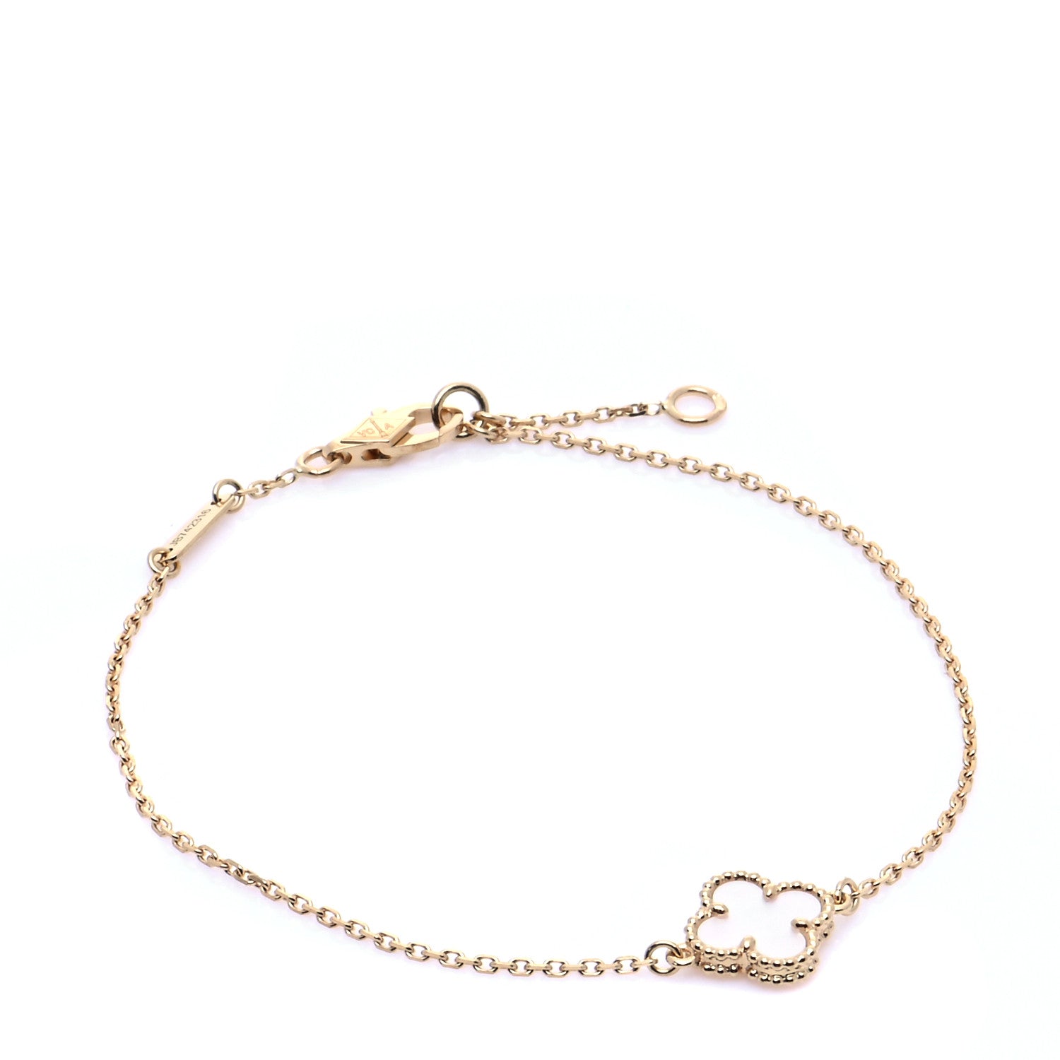 Van Cleef & Arpels 18K Yellow Gold Mother of Pearl Sweet Alhambra Bracelet 1 of 10