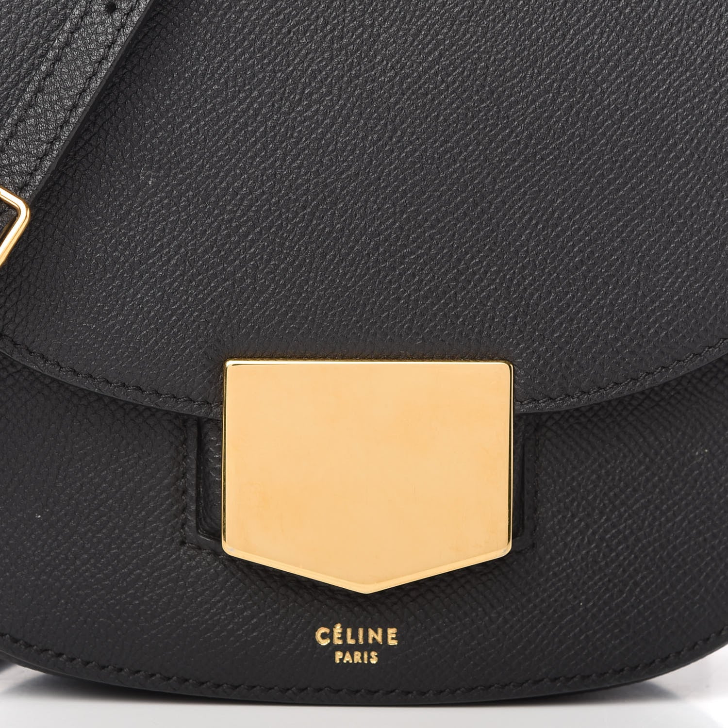 Celine Grained Calfskin Small Trotteur Black 9 of 11