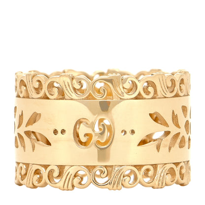 Gucci 18K Yellow Gold Wide Icon Blooms Ring 58 8.25 3 of 5