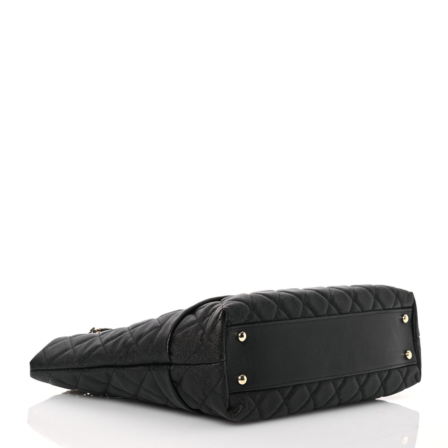 Caviar Quilted Rolled Up Tote Black