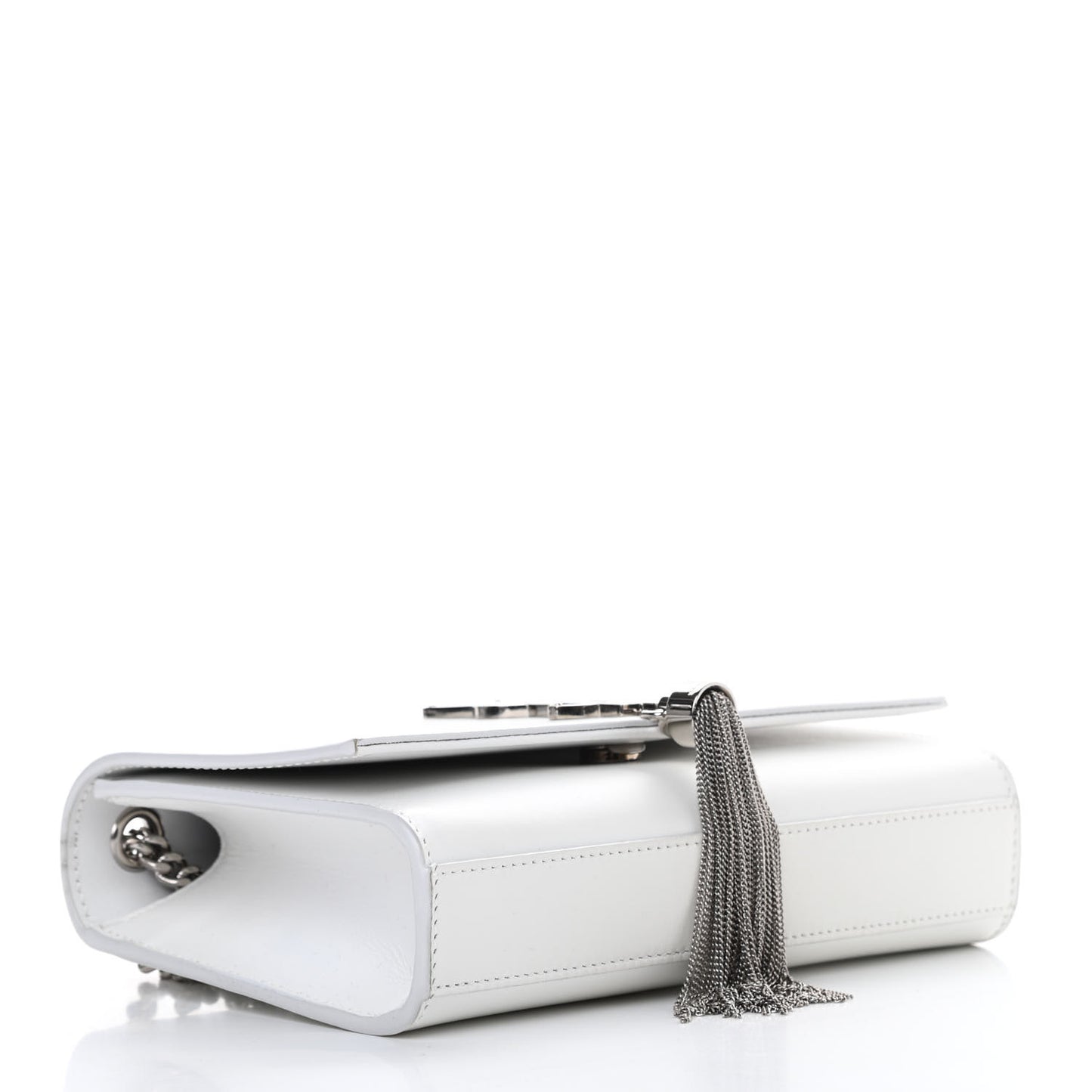 Smooth Calfskin Small Classic Monogram Kate Tassel Satchel Optical White