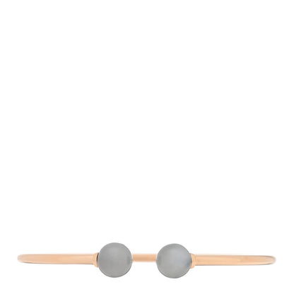 Tiffany 18K Rose Gold Grey Moonstone 8mm HardWear Ball Wire Bracelet 1 of 5