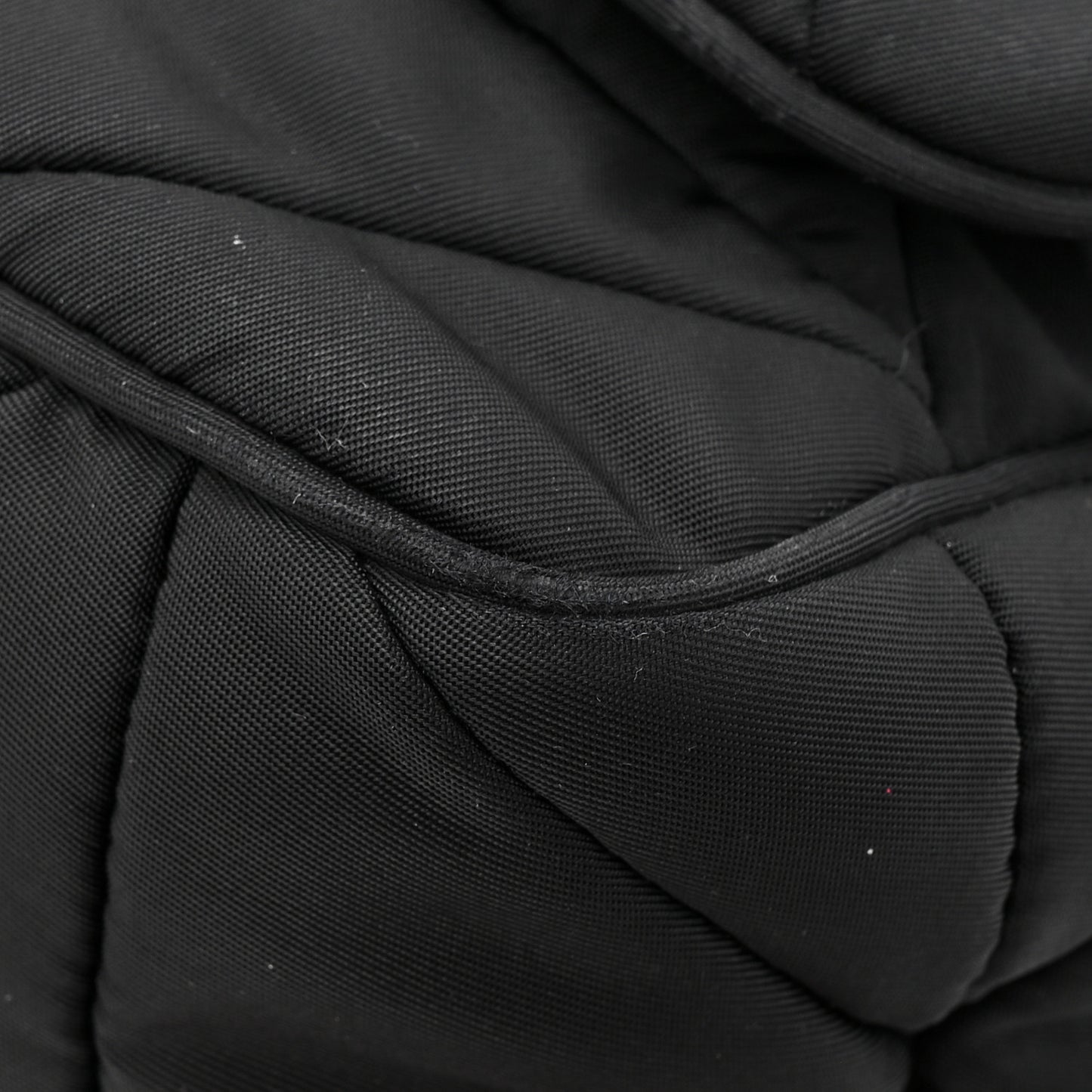 Re-Nylon Quilted Padded Flap Shoulder Bag Black
