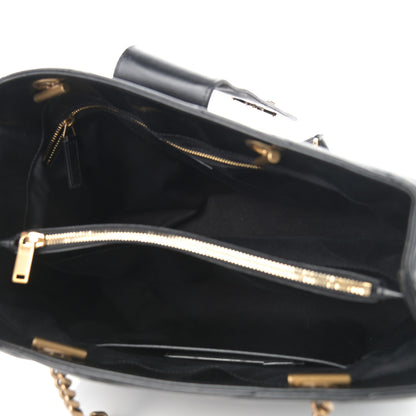 Saint Laurent Calfskin Y Quilted Monogram Large Loulou Shopper Black 5 of 10