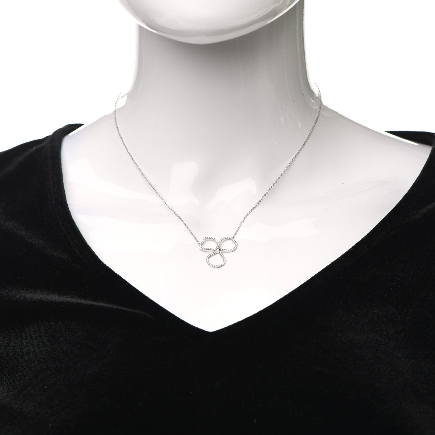 Tiffany Platinum Diamond Large Paper Flowers Pendant Necklace 2 of 6