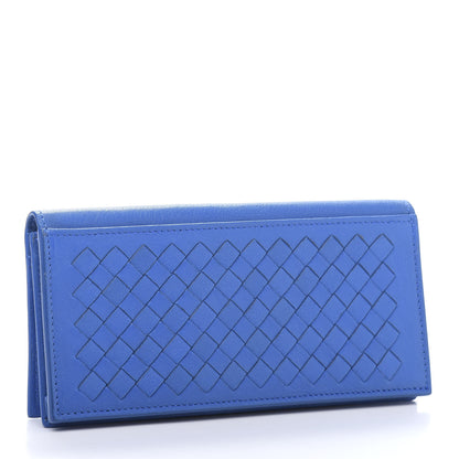 Bottega Veneta Nappa Intrecciato Long Bi-Fold Wallet Signal Blue 3 of 12