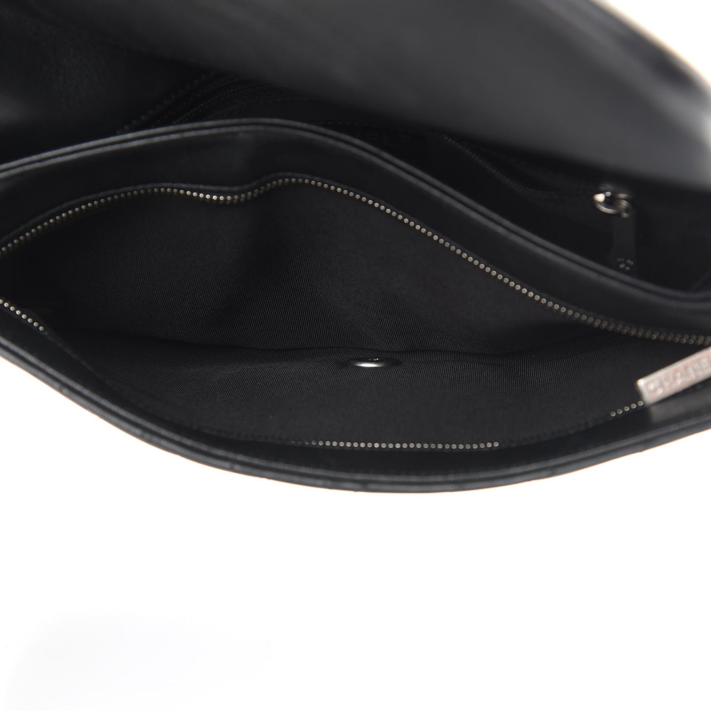 Lambskin Chevron Quilted Studded Stud Wars Flap Clutch Black