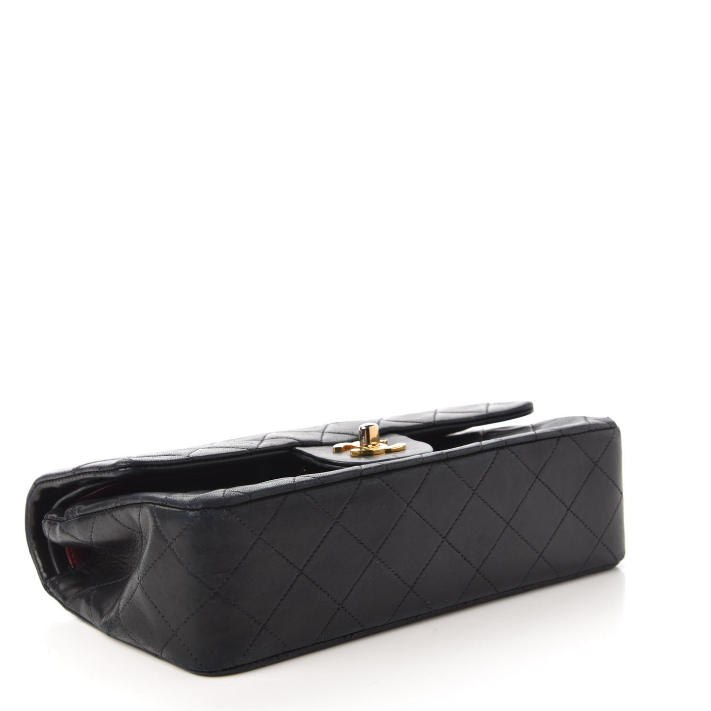 Lambskin Quilted Small Double Flap Black