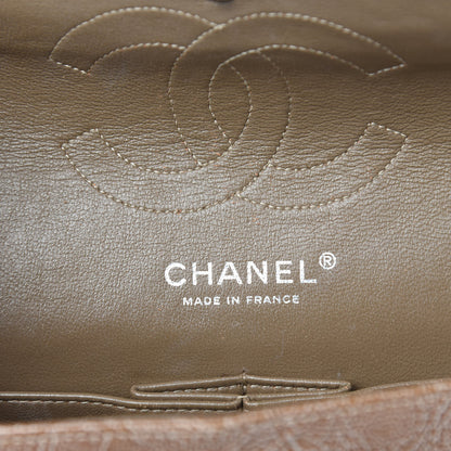 Chanel Crinkled Patent Quilted Medium Double Flap Brown 9 of 11