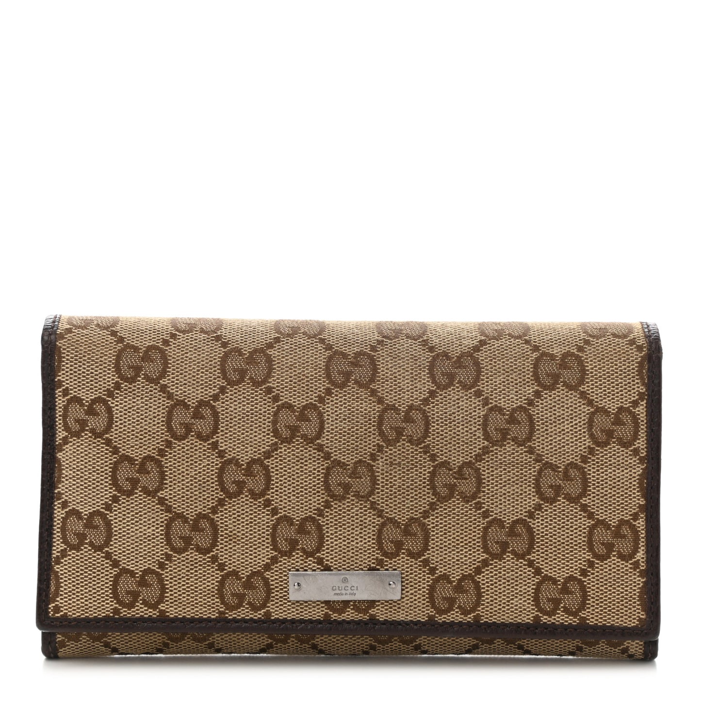 Monogram Metal Bar Continental Flap Wallet Brown