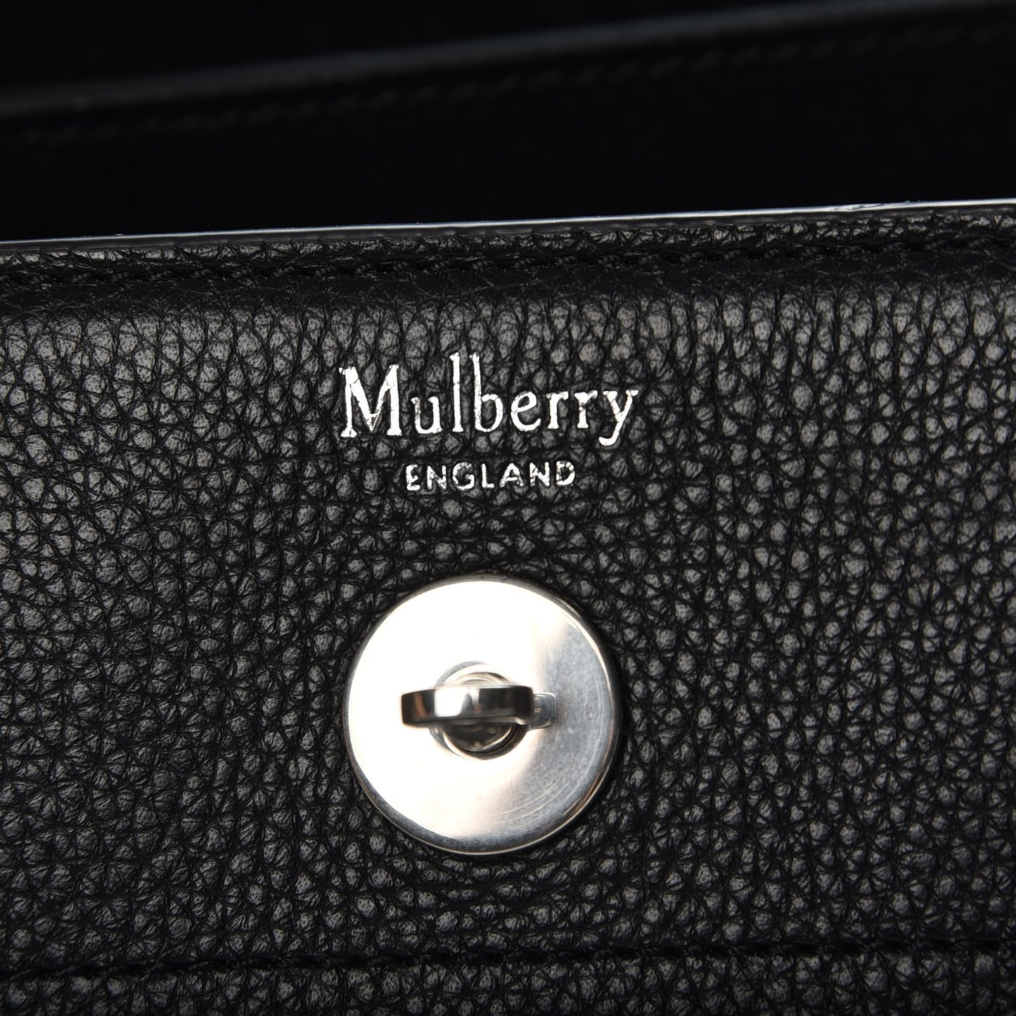 Natural Grain Leather Small New Bayswater Black