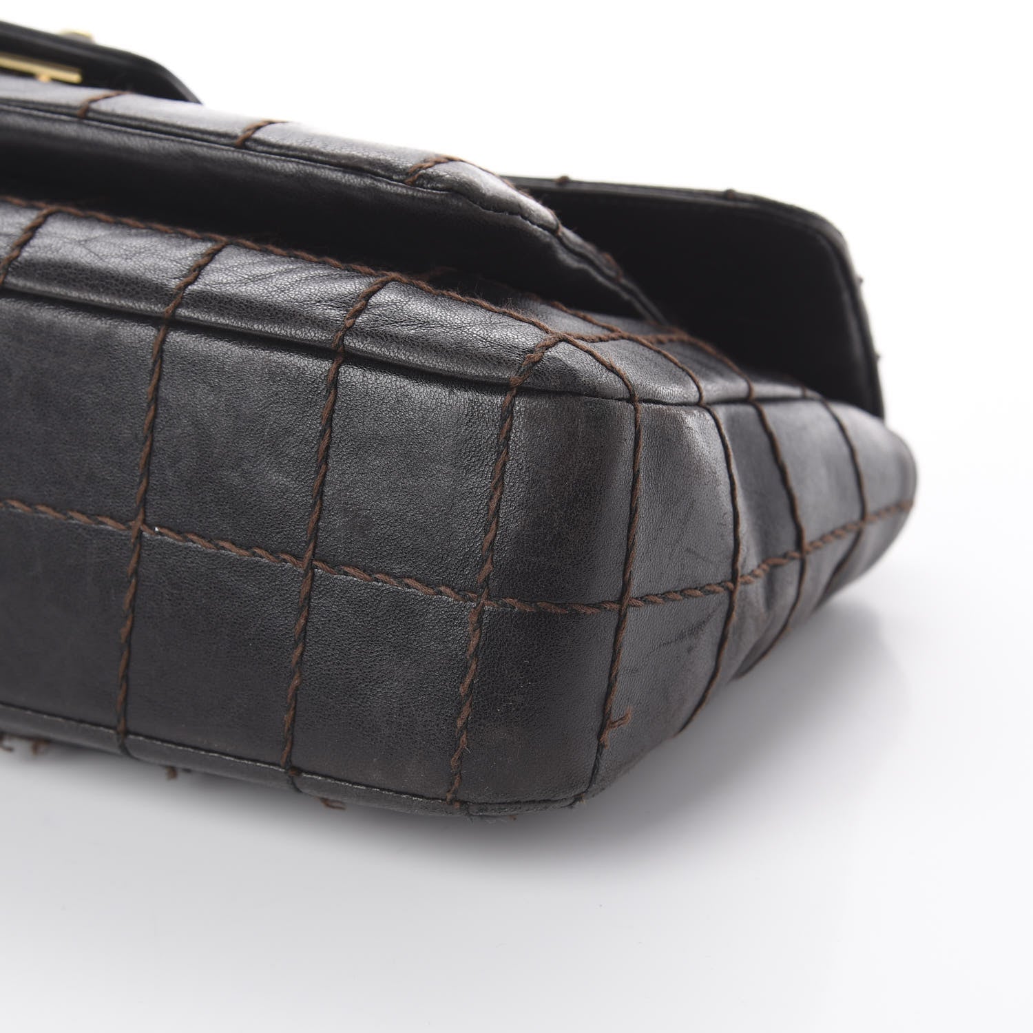 Chanel Lambskin Stitched Chocolate Bar Single Flap Brown 6 of 8