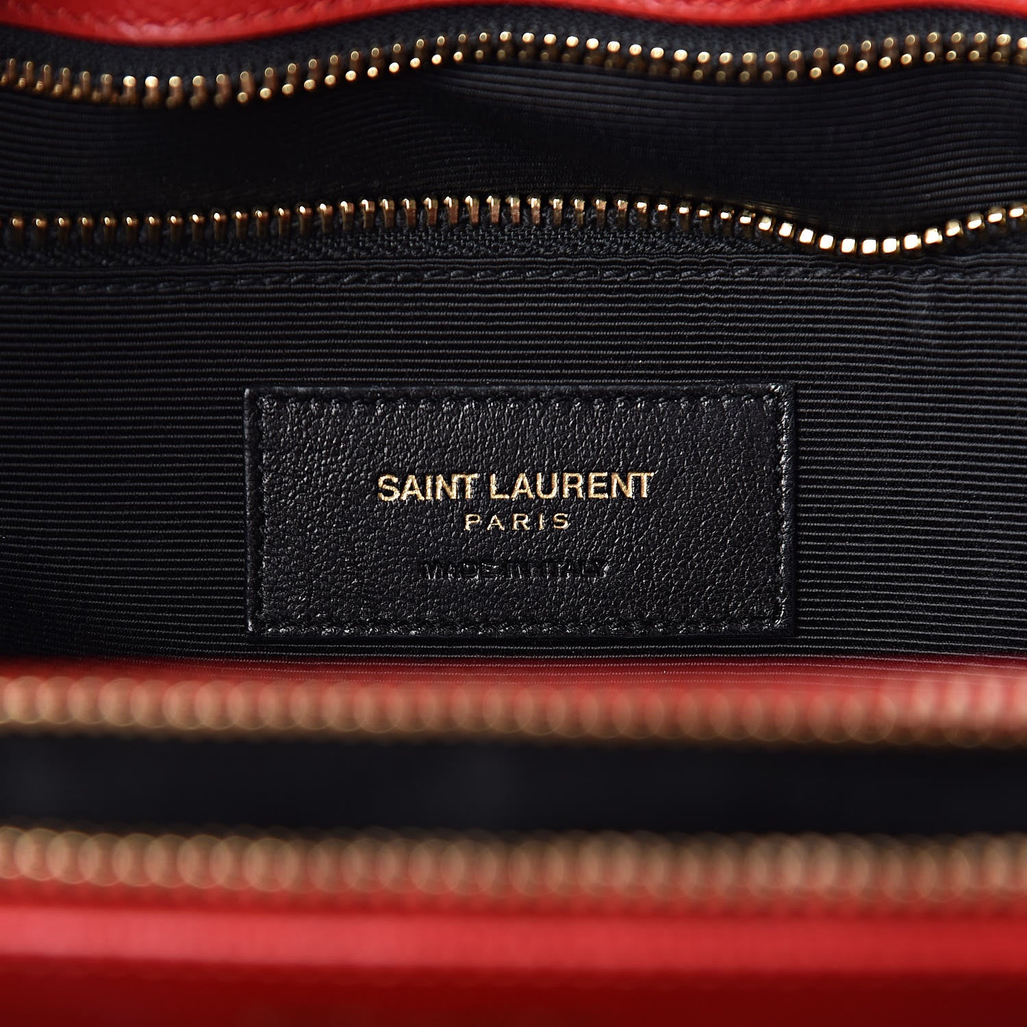 Saint Laurent Grain De Poudre Matelasse Chevron Monogram Shopping Bag Red 7 of 11