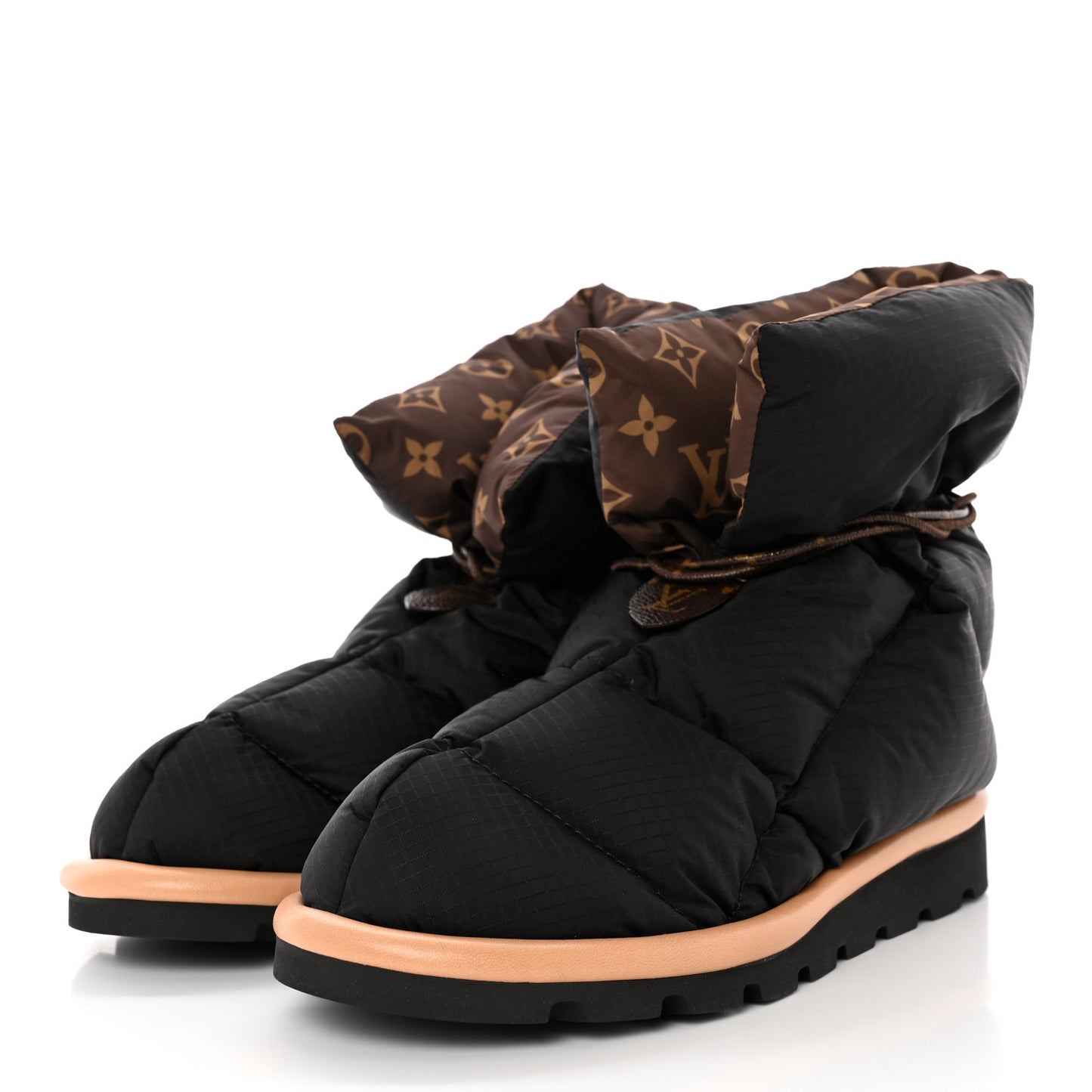 Nylon Monogram Pillow Comfort Ankle Boot 38 Black