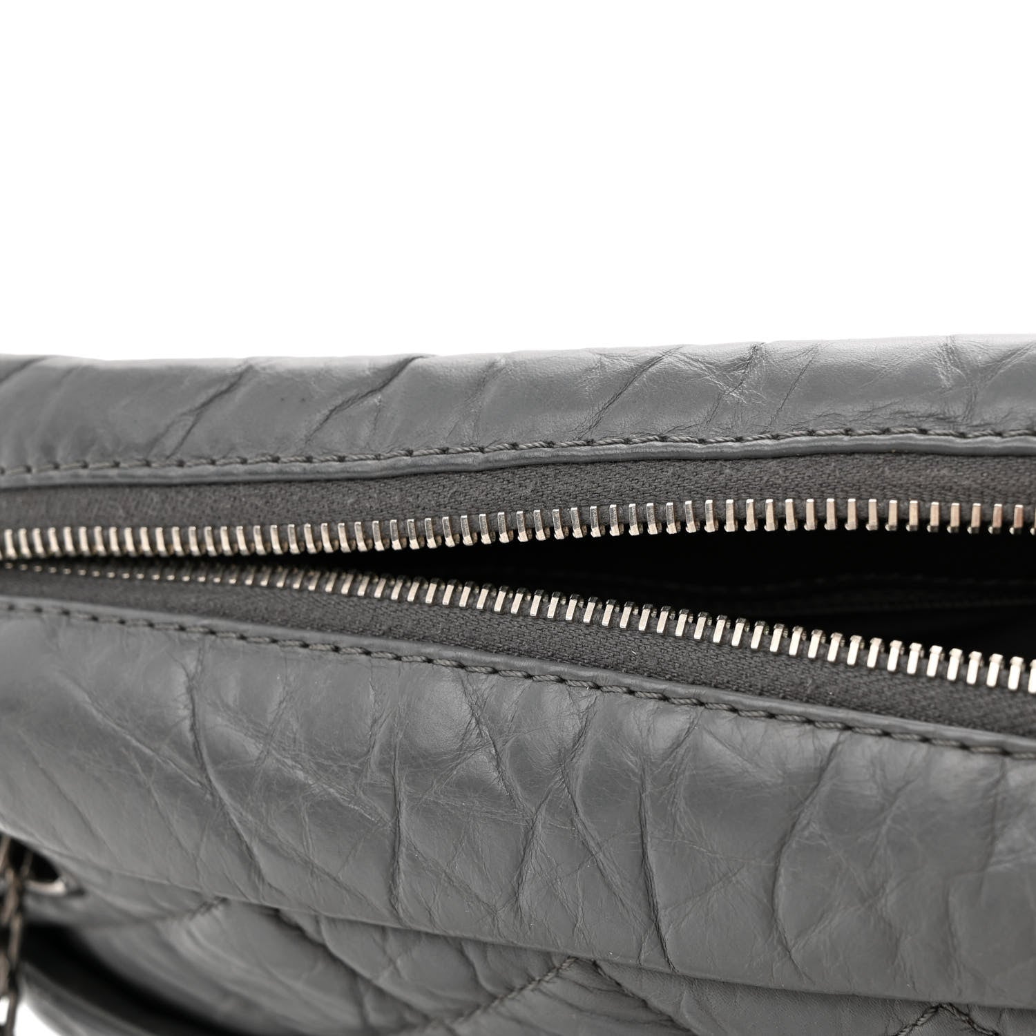 Chanel Aged Calfskin Quilted Large Reissue Camera Case Grey 14 of 16