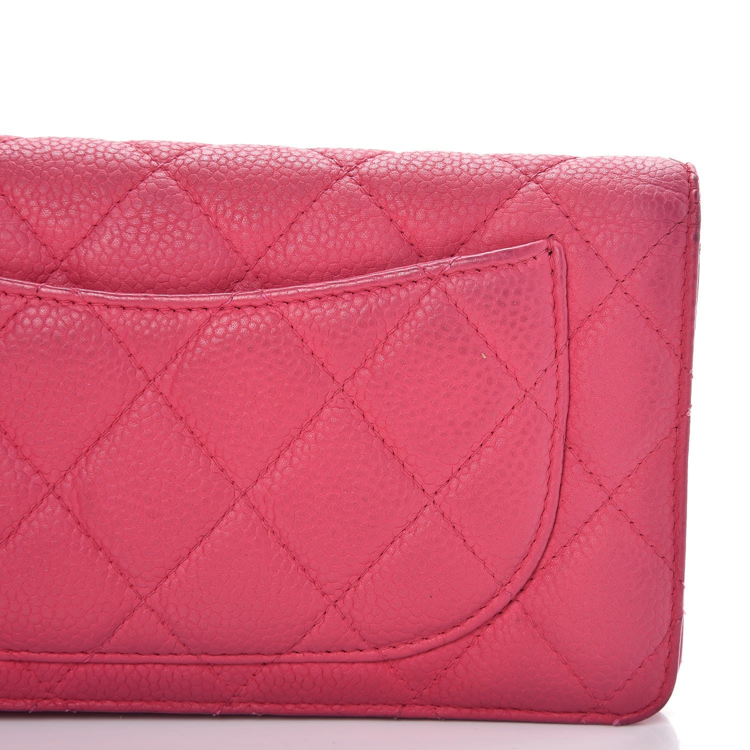 Chanel Iridescent Caviar Quilted Yen Wallet Pink 16 of 17