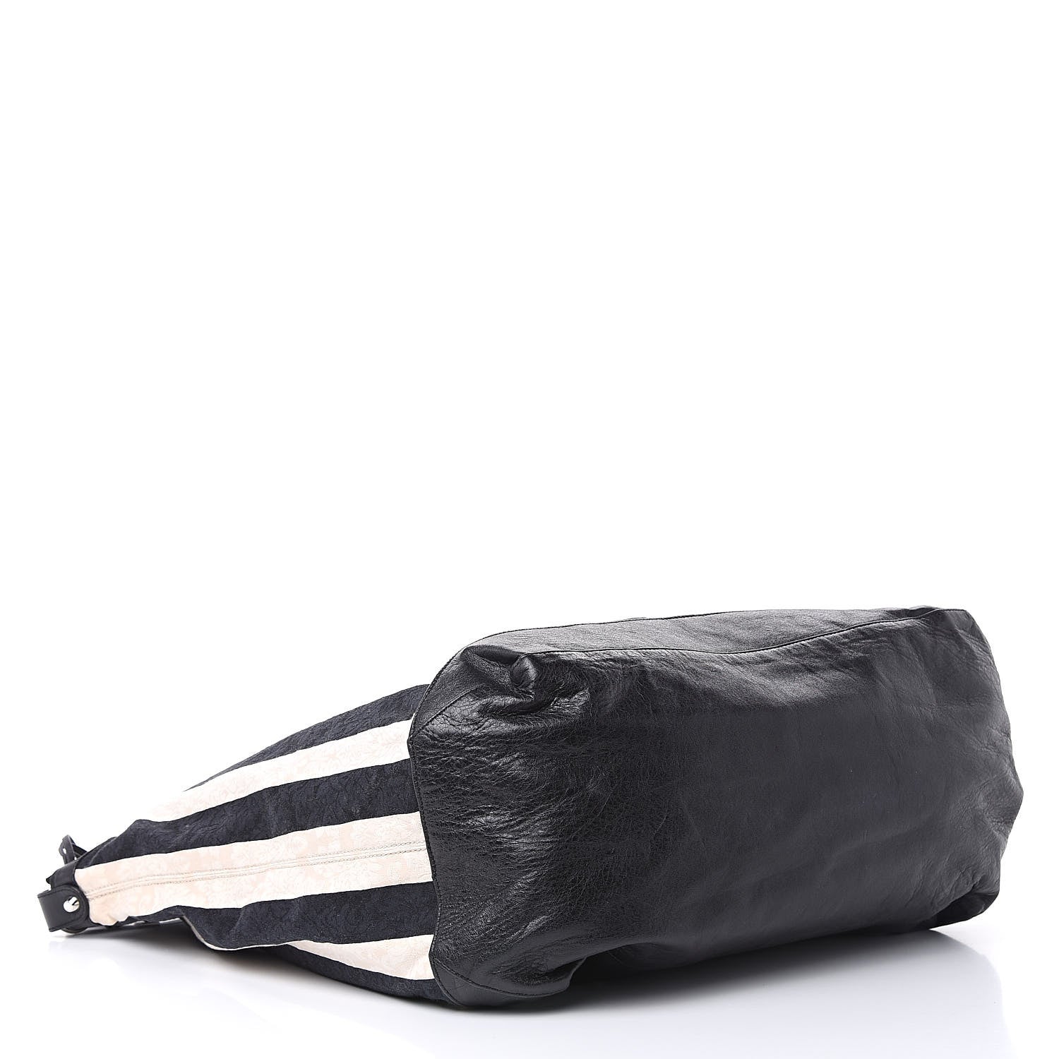 Balenciaga Agneau Damask Stripe Courier Black White 4 of 15