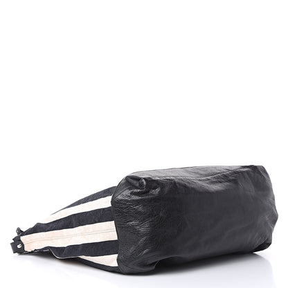 Balenciaga Agneau Damask Stripe Courier Black White 4 of 15