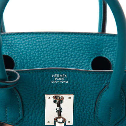 Hermes Taurillon Clemence Birkin 30 Vert Bosphore 7 of 10