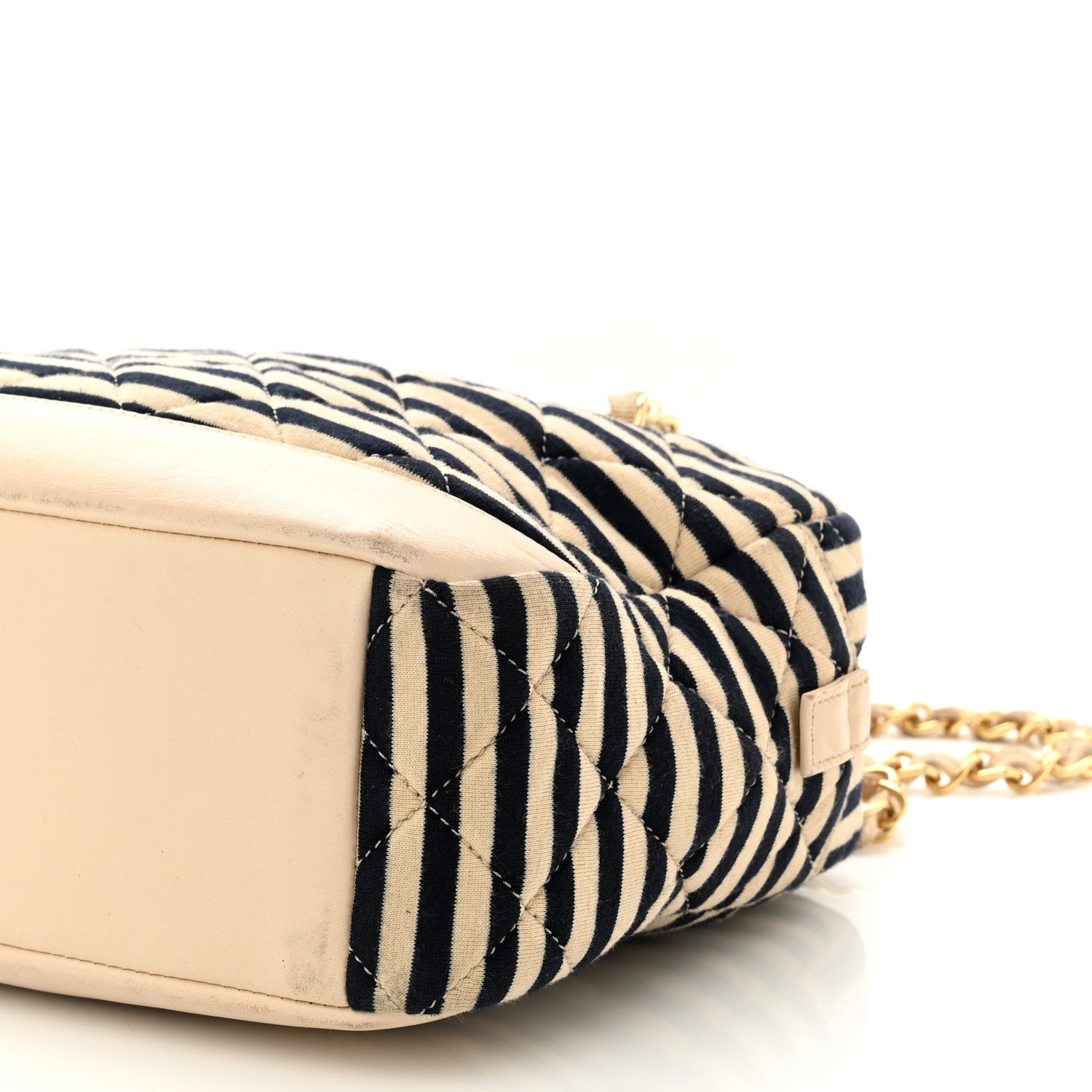 Chanel Jersey Quilted Coco Sailor Camera Case Beige Navy 11 of 14