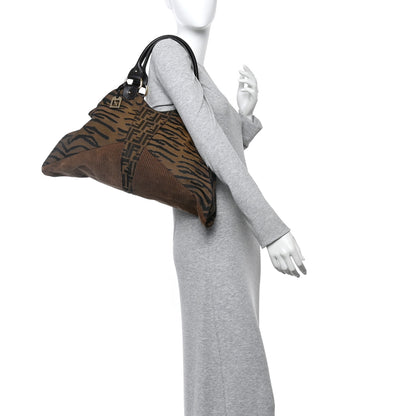 Fendi Zucca Large Devil Trapezio Tote Tobacco 2 of 10