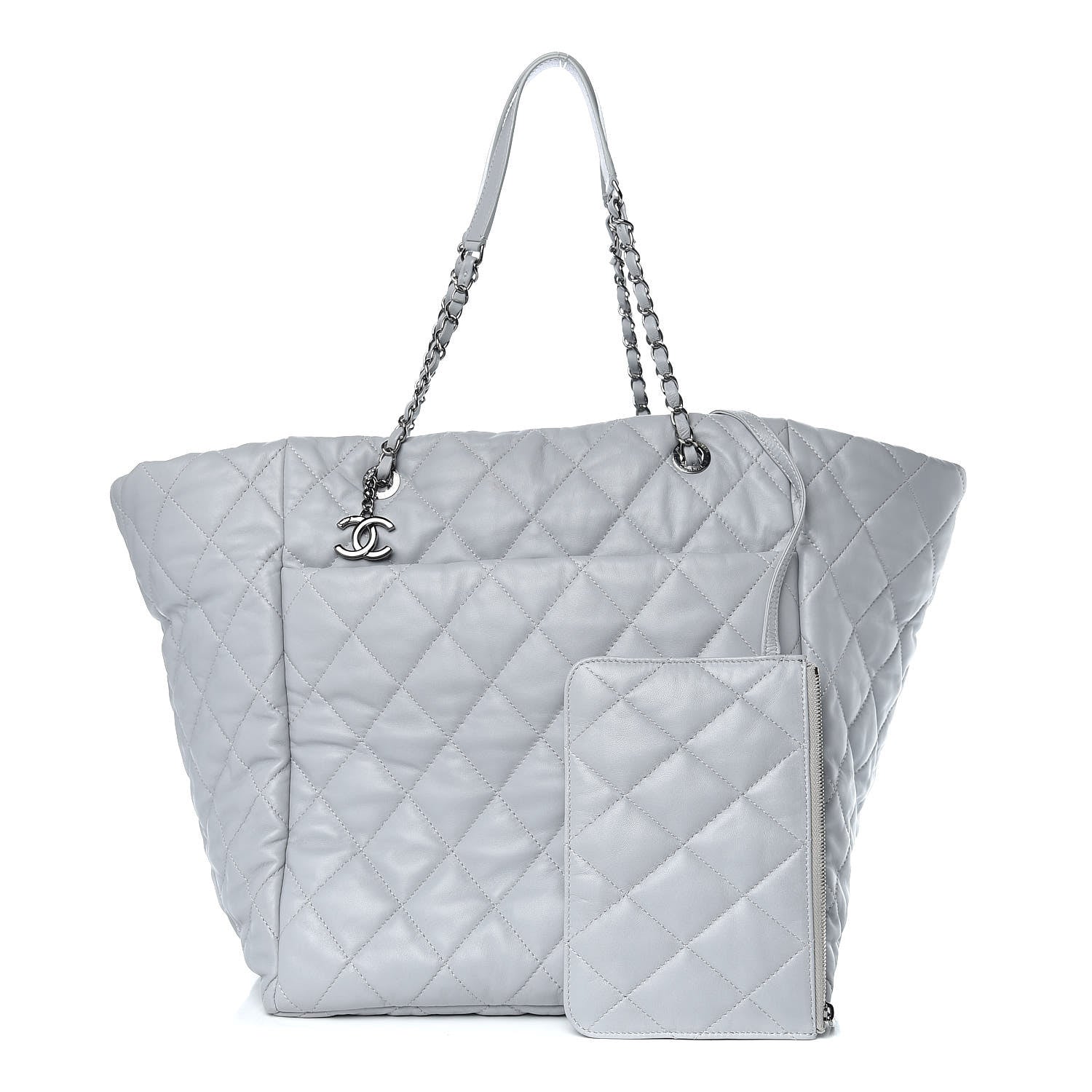 Chanel Lambskin Quilted Large Week End on Mars Tote Grey 1 of 10