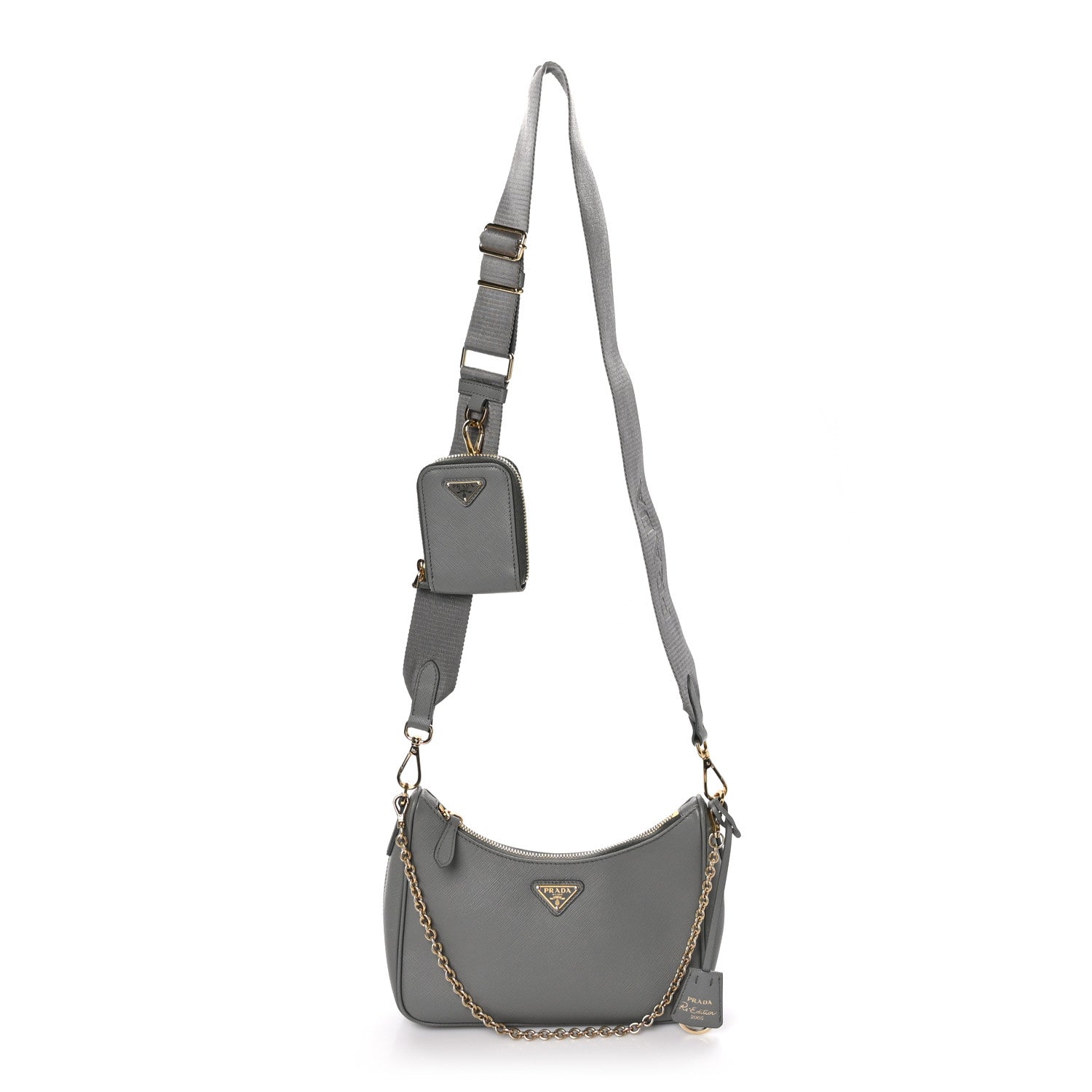 Prada Saffiano Re-Edition 2005 Shoulder Bag Ardesia 1 of 12