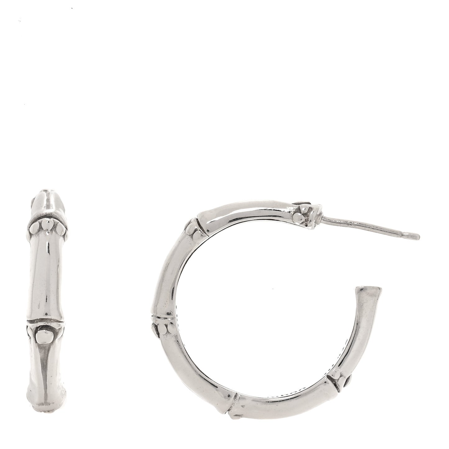 Sterling Silver Small Bamboo Hoop Earrings