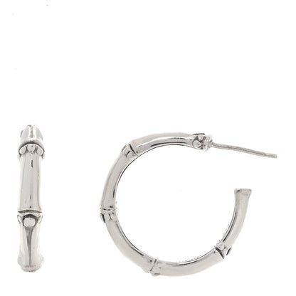 John Hardy Sterling Silver Small Bamboo Hoop Earrings 1 of 5