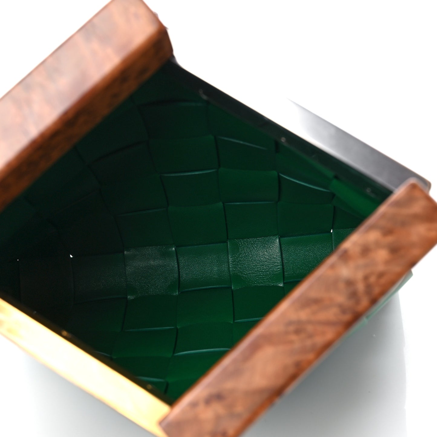 Nappa Intrecciato The Snap Clutch Racing Green