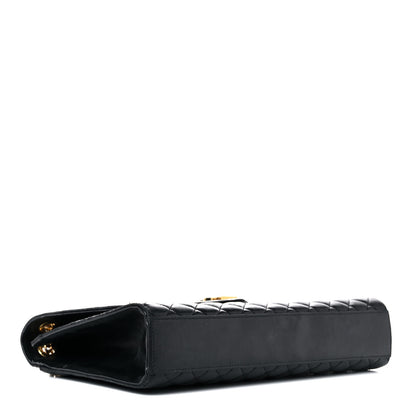 Saint Laurent Grain De Poudre Textured Mixed Matelasse Large Triquilt Monogram Satchel Black 4 of 28