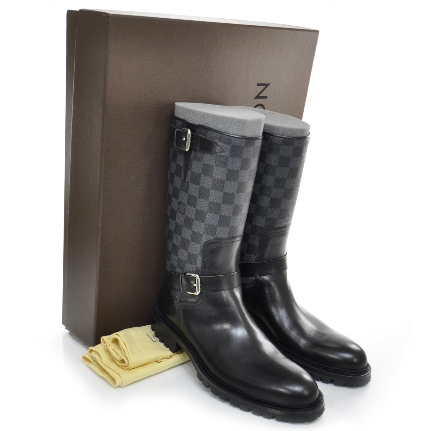 Damier Graphite Edgy Biker Boots 8.5