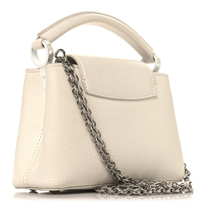 Louis Vuitton Taurillon Mini Capucines Monochrome  White 3 of 12