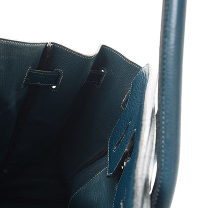 Hermes Taurillon Clemence Birkin 35 Bleu Thalassa 9 of 56