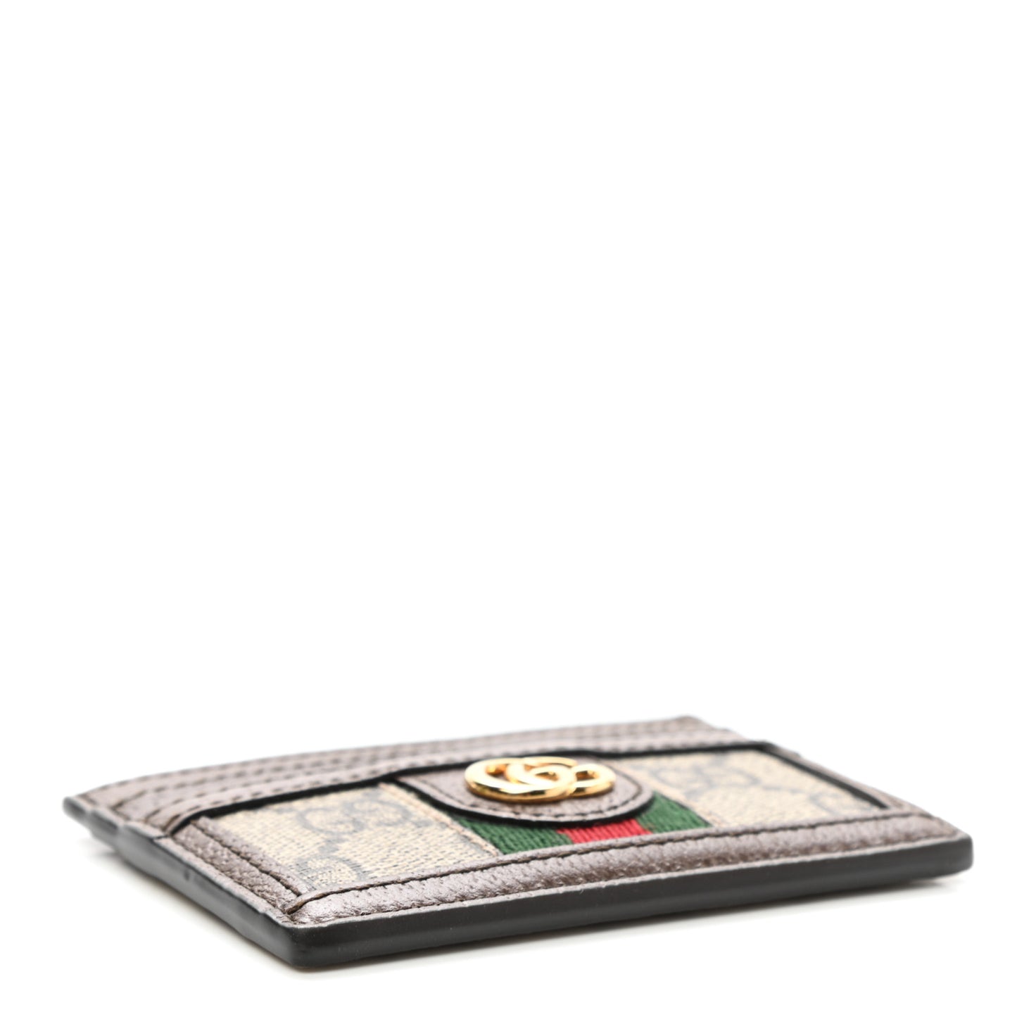 GG Supreme Monogram Ophidia Card Holder Brown