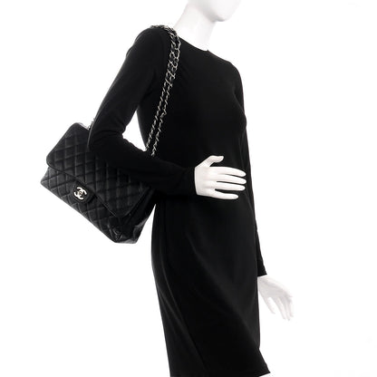 Chanel Caviar Quilted Jumbo Single Flap Black 2 of 7