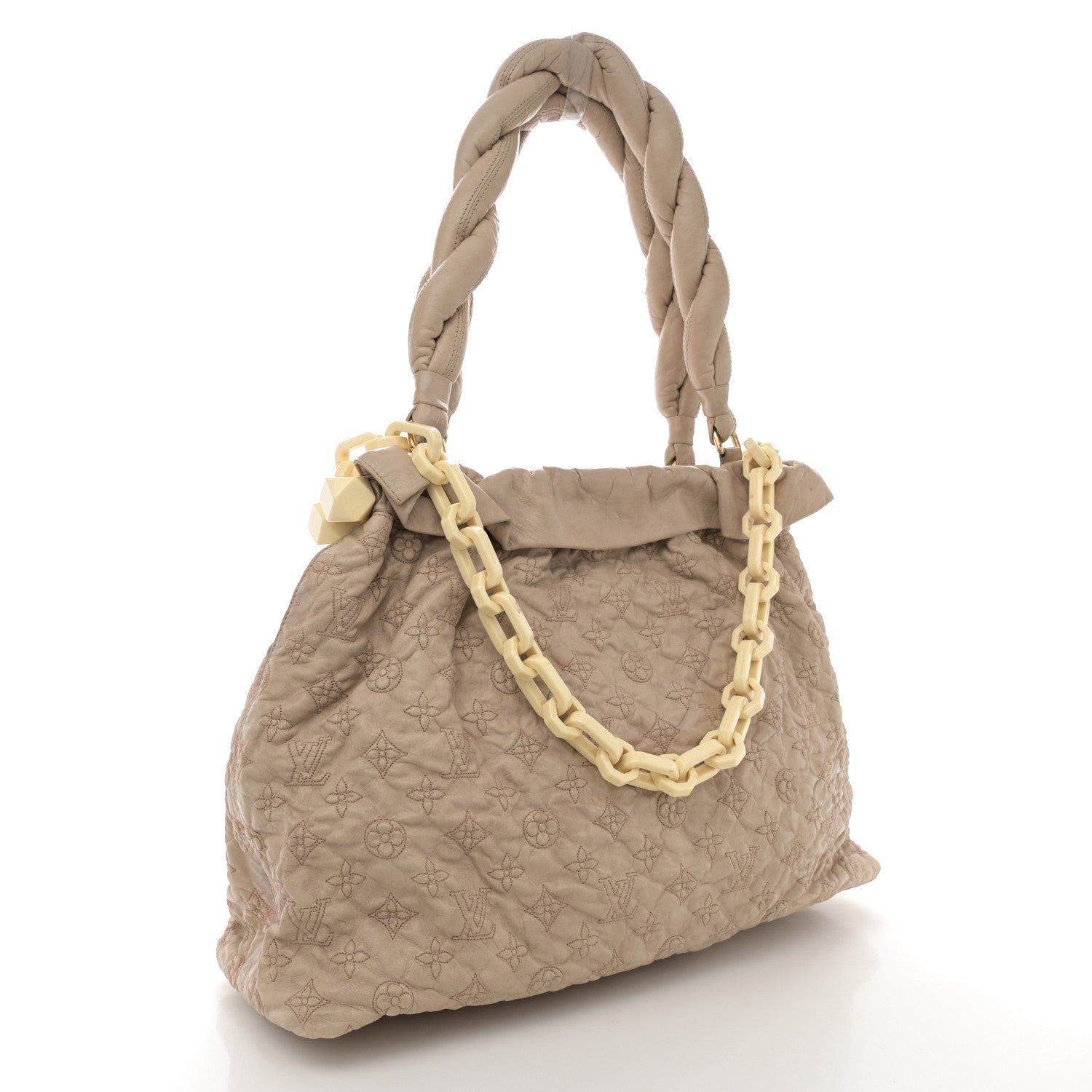 Louis Vuitton Lambskin Olympe Stratus GM Beige 3 of 17