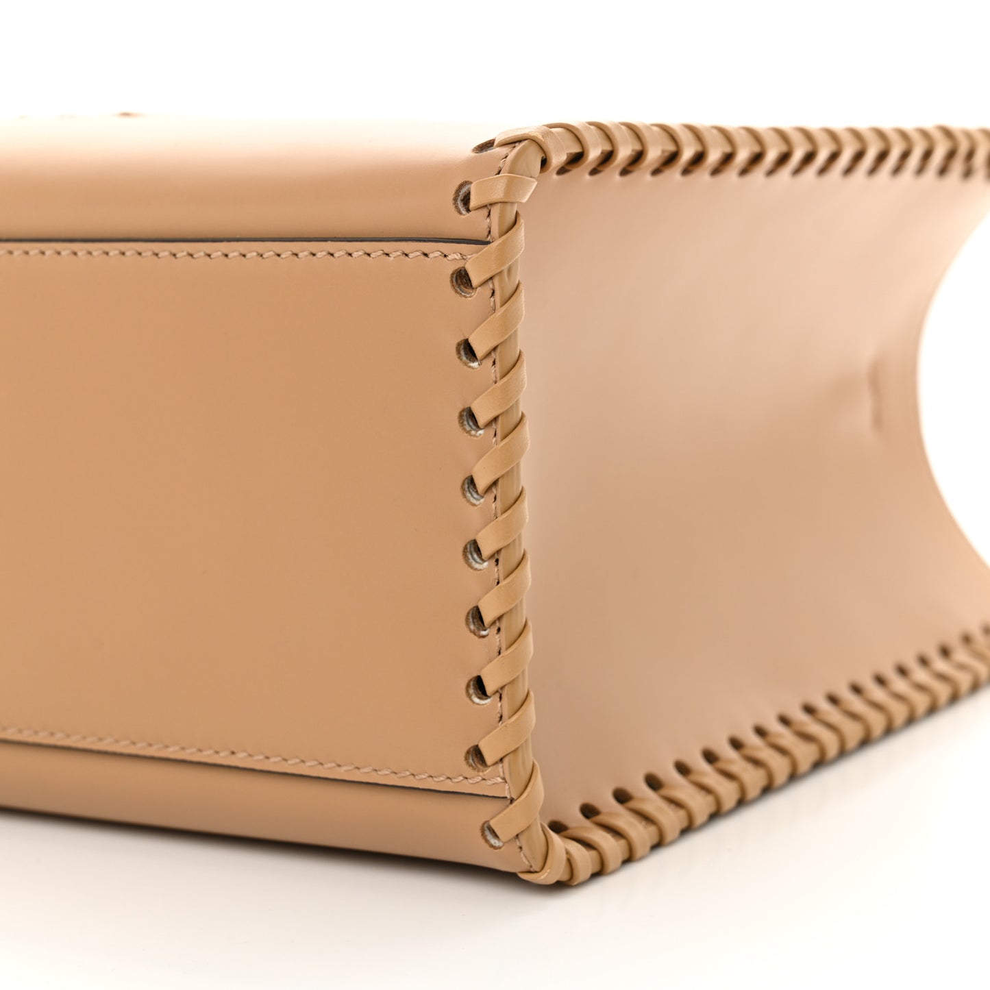 Vitello King Ceylon Plexiglass Woven Logo Debossed Small Fendi Sunshine Shopper Tote Miele Scuro
