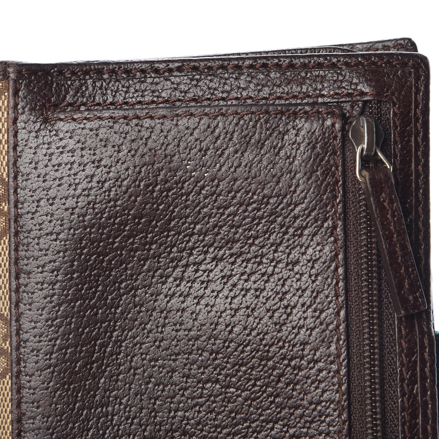 Monogram Calfskin Ladies Web Continental Wallet Beige Ebony Cocoa