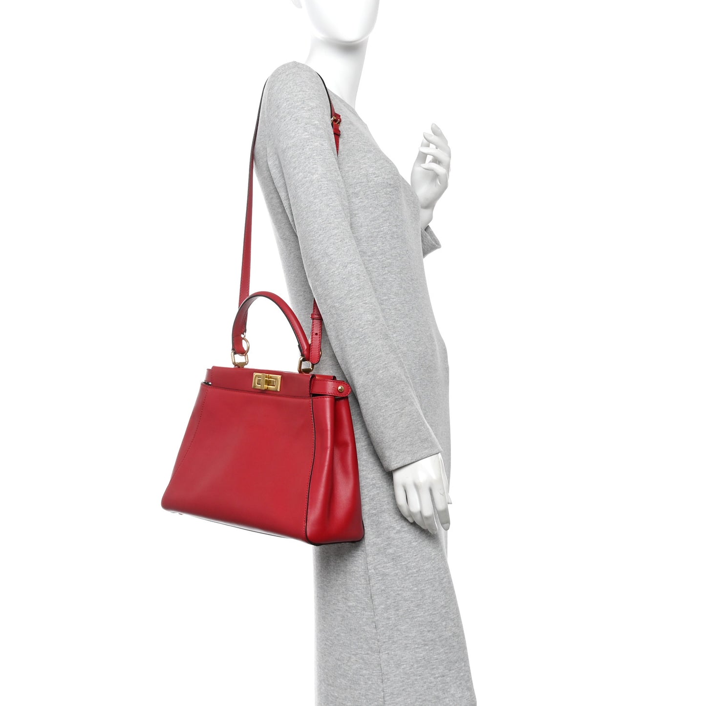 Vitello Morgan Fabric Jacquard Pequin Medium Peekaboo Iconic Satchel Mattone  Mattone Tobacco Black
