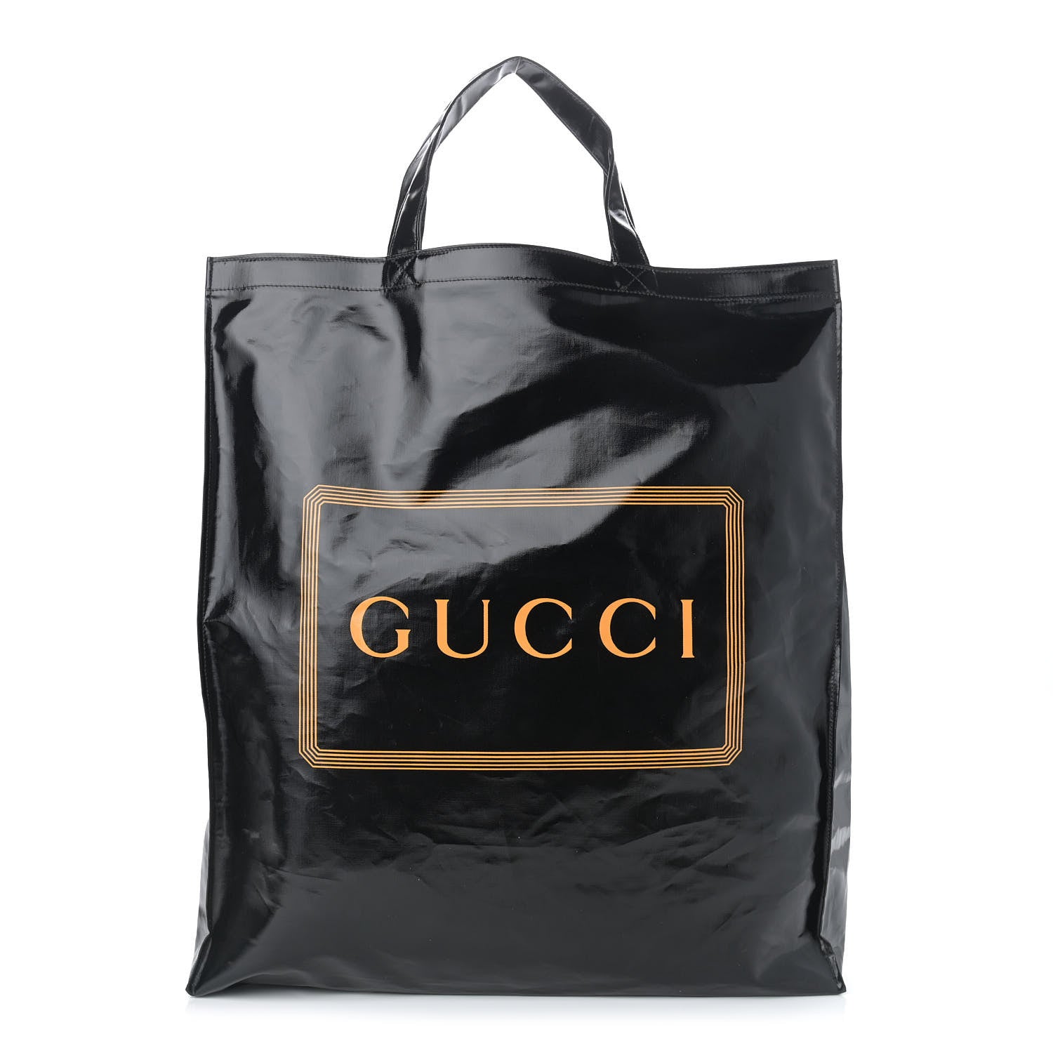 Gucci Patent Canvas Frame Logo Vertical Tote Black Crop 1 of 10