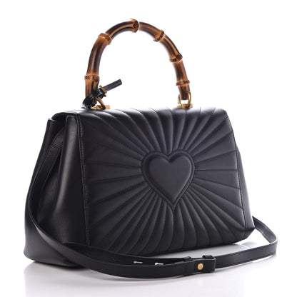 Gucci Calfskin Bamboo Trapuntata Queen Margaret Top Handle Bag Black 4 of 8
