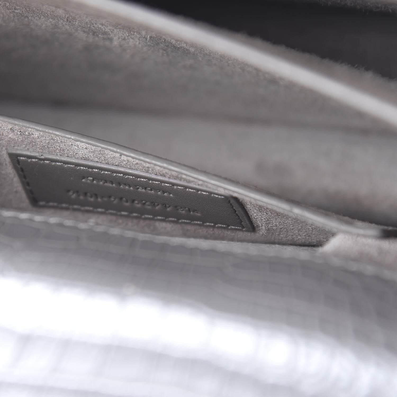 Saint Laurent Calfskin Crocodile Embossed Medium Monogram Sunset Fog 7 of 11