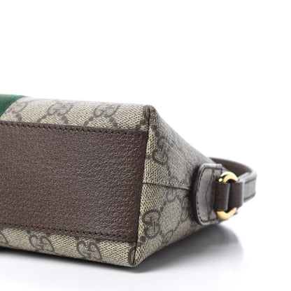 Gucci GG Supreme Monogram Textured Dollar Calfskin Web Small Ophidia Dome Shoulder Bag Beige Ebony New Acero 7 of 11